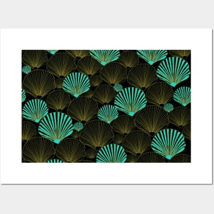 teal msea shells Posters and Art